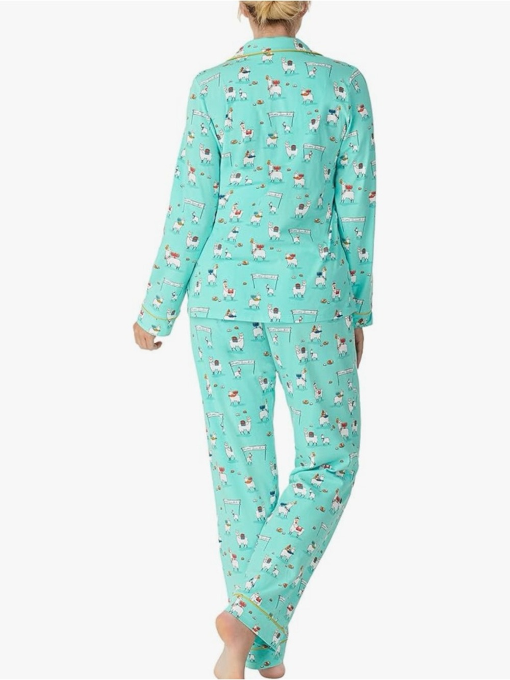 BEDHEAD PAJAMAS ORGANIC COTTON LONG SLEEVE CLASSIC PJ SET HAPPY LLAMAKKAH - Picture 6 of 6